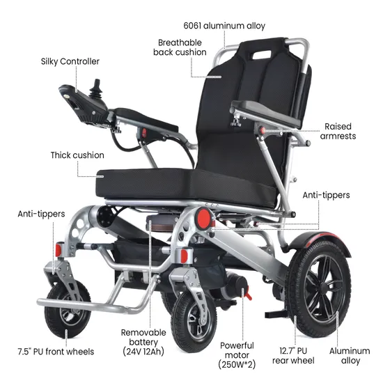 Elderly Health Care Adult Aluminum Automatic Electric Wheelchair Price Indoor Fold Power Wheel Chair Mobility Scooter