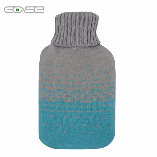 Bolsa de agua caliente de goma estándar británica BS directa de fábrica cubierta de botella de agua caliente Lhot de felpa con águila bordada