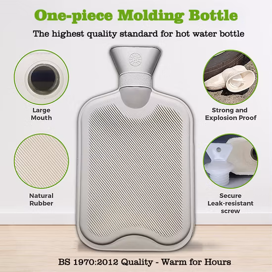 Bolsa de agua caliente Set de regalo Funda de goma para agua caliente 2L