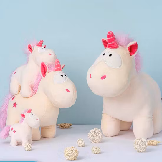Venta al por mayor caliente de juguete de bebé personalizado de alta calidad de fábrica directa niñas encantadora muñeca rosa bebé mascotas Peluches juguete suave lindo gigante animal de peluche unicornio juguetes