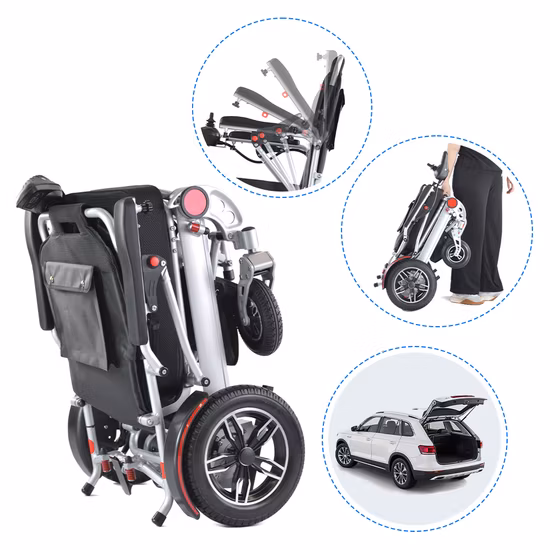 Silla de ruedas eléctrica automática de aluminio para adultos, cuidado de la salud para ancianos, precio, silla de ruedas eléctrica plegable para interiores, patinete de movilidad